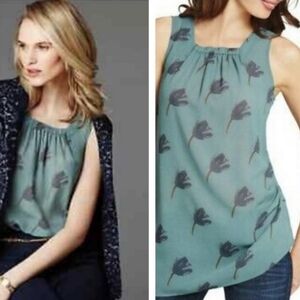 CAbi Sleeveless Semi-Sheer Chiffon 'Tulip Top' Blouse Size Small